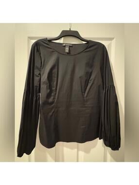 INC Blouse black puffy sleeve 
Size Medium